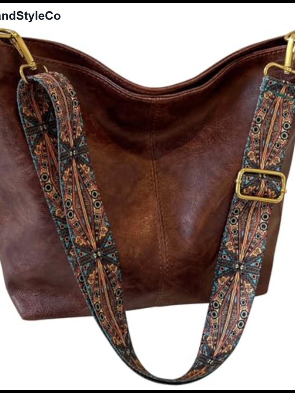 Women's Boho Hobo Crossbody Bag Vegan Leather Adjustable Shoulder Purse